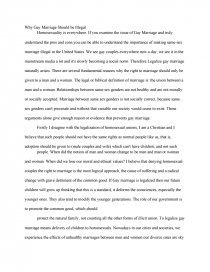 should same marriage be legalized essay