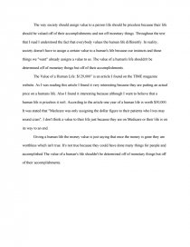 what do you value most in life essay