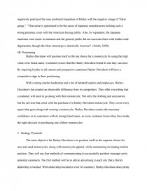Реферат: Harley Davidson Case Analysis Essay Research Paper