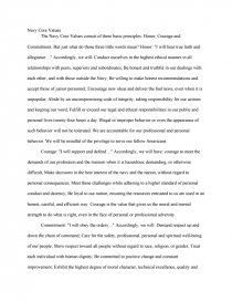 navy core values essay navy core values