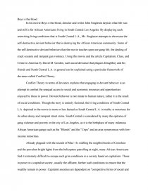Реферат: Boys N The Hood Essay Research Paper
