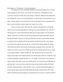 analysis essay on the necklace analysis essay on the necklace