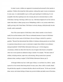 Реферат: Child Abuse Essay Research Paper Official definitions