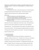 Improving Customer Service to Reduce Customer Complaints in Fast Food Restaurant: A Case Study of Burgerking at Victoria Station, London