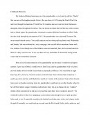 Childhood Memories - Personal Essay