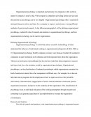 Defining Organizational Psychology