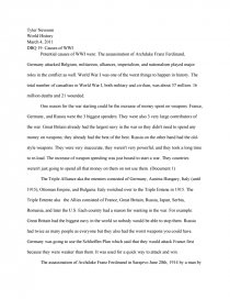 dbq essay about world war 1
