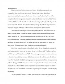 Personal Integrity Essay Essay Preview Personal Integrity Business Plan Writers Orange County also How To Write A Good Thesis Statement For An Essay Descriptive Essay Topics For High School Students