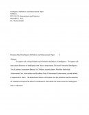 Psych 525 - Intelligence and Measurements Paper