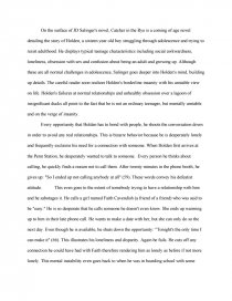 Реферат: Catcher In The Rye Thesis Paper Essay
