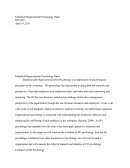 Psy 435 - Industrial Psycholog Paper