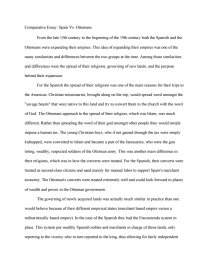 Narrative Essay Topics For High School Thesis Statement In An Essay also What Is Thesis Statement In Essay Comparative Essay Spain Vs Ottomans Essay Essay On My Mother In English