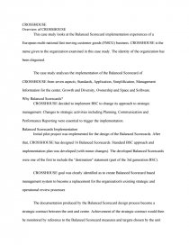 balanced scorecard essay