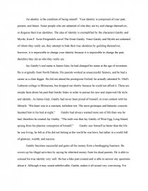 The great gatsby identity essay