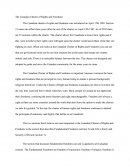 The Canadian Charter of Rights and Freedoms
