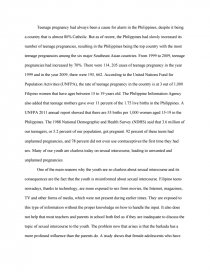 teenage pregnancies in the philippines essay pregnancy essay