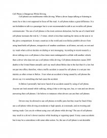 cell phone is dangerous while driving essay cell phones and driving essay