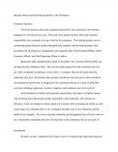 Business Ethics and Social Responsibilities in the Workplace