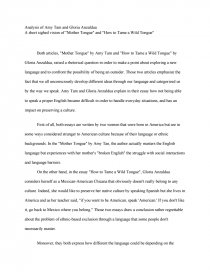 analysis of amy tam and gloria anzaldua essay amy tan essay