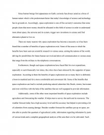 the advantages and disadvantages of space exploration-essay
