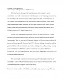 Corporate Social Responsibility: An Examination of the Performance of Lm Ericsson