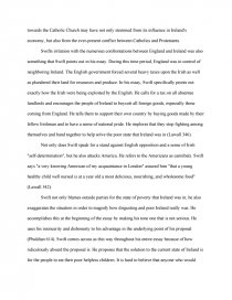 a paper examining the symbolism in a modest proposal by a modest proposal essay
