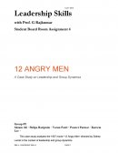 12 Angry Men - a Study in Leadership and Group Dynamics