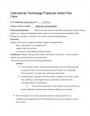 Instructional Technology Practicum Action Plan Form Ella Mathis