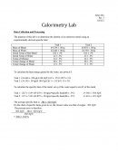 Calorimetry Lab - Data Collection and Processing