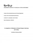 A Comparison of Attitudes to Climate Change in Germany and Turkey