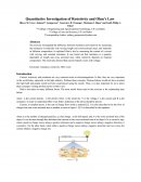 Quantitative Investigation of Resistivity and Ohm’s Law