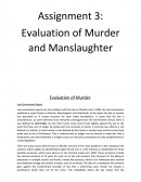 Evaluation of Muder and Manslaughter