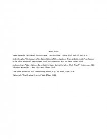 Реферат: The Salem Witch Hysteria Essay Research Paper Реферат: The Salem Witch Hysteria Essay Research Paper