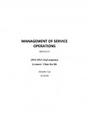 Management of Service Operations