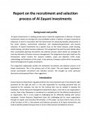 Report on the Recruitment and Selection Process of Al Zayani Investments