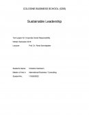 Corporate Social Responsibility - Sustainable Leadership