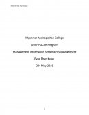 Pgcba- Mis Final- Pyae Phyo Kyaw