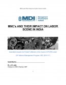 Multi National Companies & Impact on Labor Scene in India