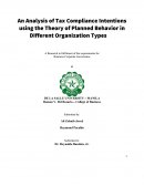 An Analysis of Tax Compliance Intentions Using the Theory of Planned Behavior in Different Organization Types