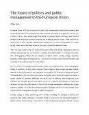 The Future of Politics and Public Management in the European Union