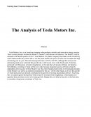 The Analysis of Tesla Motors Inc.