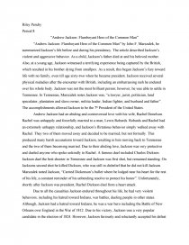 Example Of Exemplification Essay Andrew Jackson Flamboyant Hero Of The Common Man Article Review Zoom Zoom Essay About American Culture also Jim Crow Laws Essay Andrew Jackson Essay Section Essay Both Thomas Jefferson And Andrew Customer Service Essays