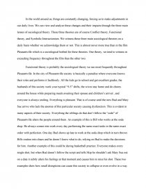 sociology essay on pleasantville