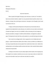 my philosophy of education my future classroom essay essay my future