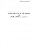 Russian and American Film Versions of the Novel "anna Karenina"