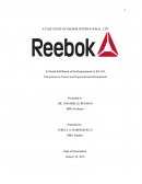 A Case Study of Reebok International, Ltd