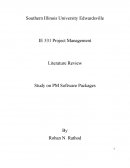 Literature Review of Study on Pm Software Packages