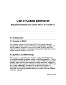 Cost of Capital Estimation Electrocomponents and James Fisher & Sons Plcs