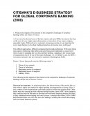 Citibank’s E-Business Strategy for Global Corporate Banking (2008)