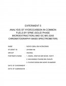 Analysis of Hydrocarbon in Common Fuels by Spme (solid Phase Microextraction) and Gc-Ms (gas Chromatography-Mass Spectrometer)